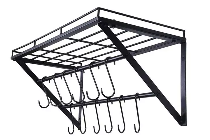 Oropy Wall Mounted Pot Rack Storage Shelf