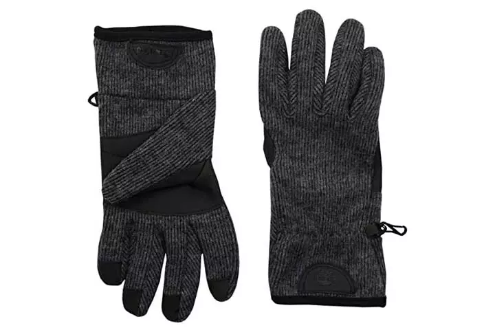 Timberland Mens Ribbed-Knit Wool-Blend Glove