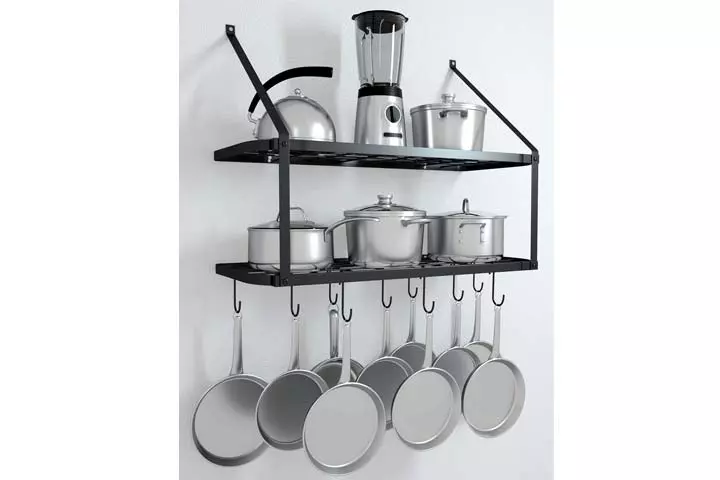 Vdomus Shelf Pot Rack Wall Mounted