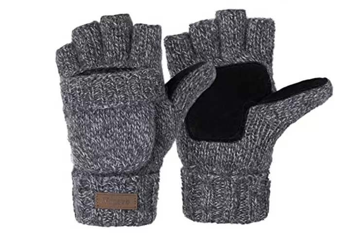 ViGrace Winter Knitted Convertible Fingerless Gloves