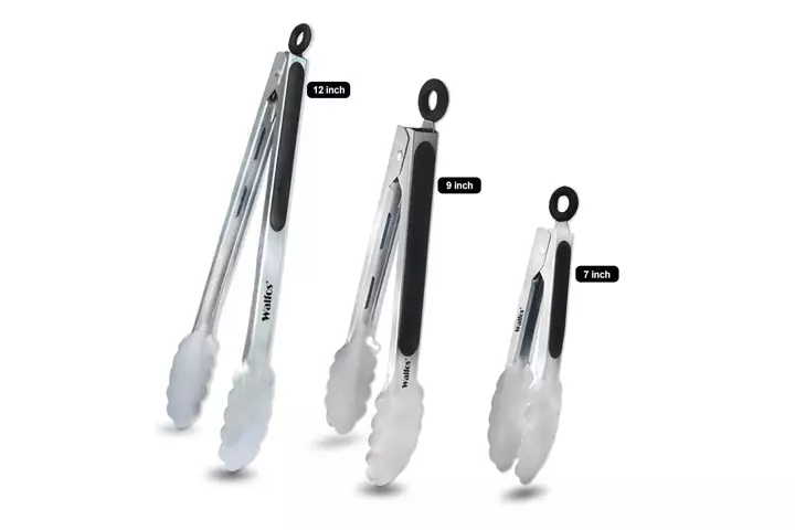 Walfos Food Grade Stainless Steel Kitchen Tongs