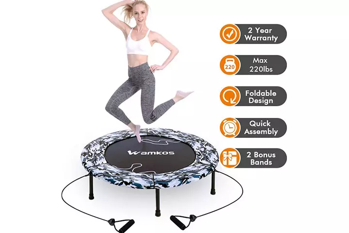 Wamkos Mini Exercise Trampoline - Blue Camouflage