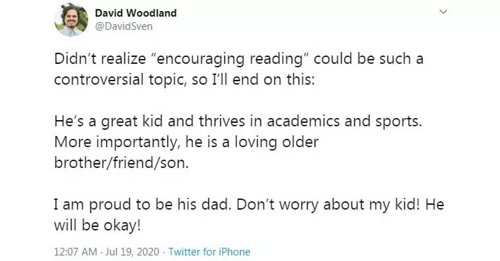 Woodland came back in another tweet and expressed that he did not imagine