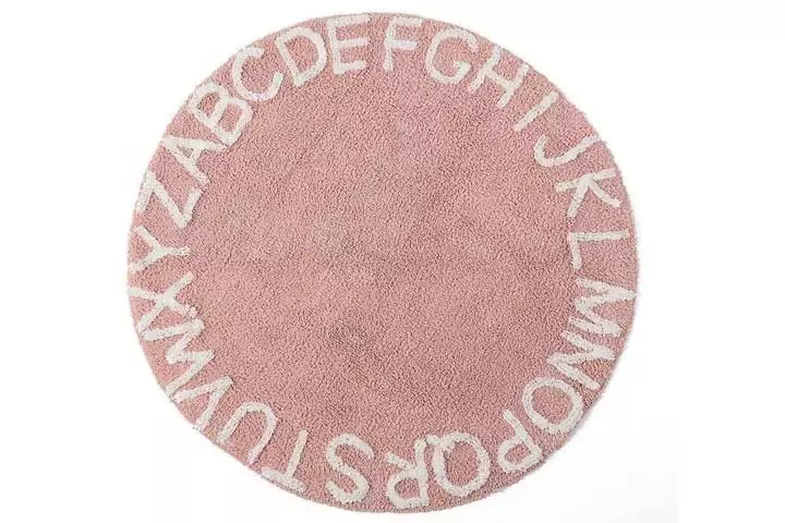 blue page Round ABC Rug