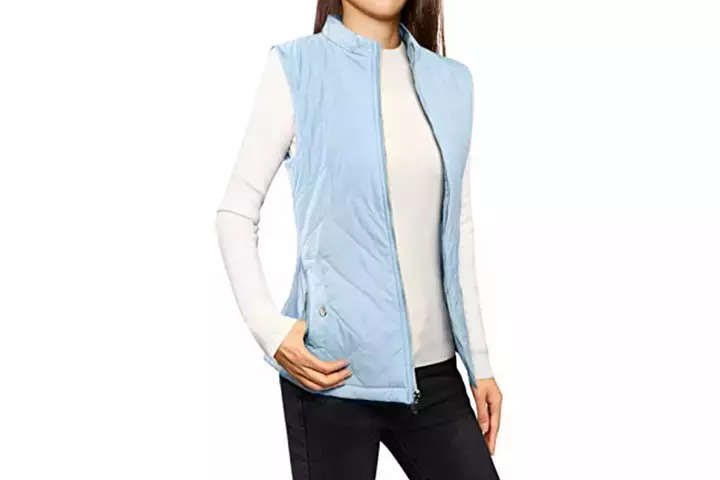 Allegra K Women’s Stand Collar Vest