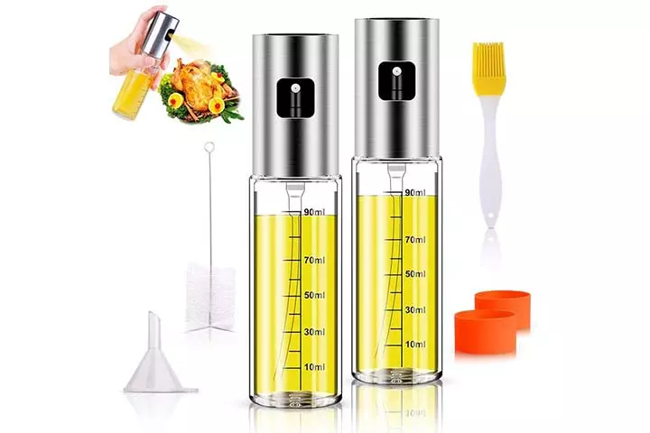 Anmyox Olive Oil Sprayer Set, 100ml 5 IN 1 Oil Dispenser Glass Bottle