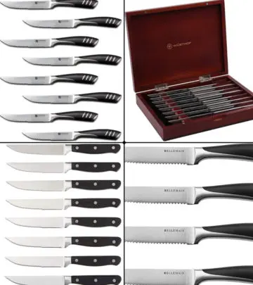 An efficient set of steak knives ease slicing and add elegance to the dining table.