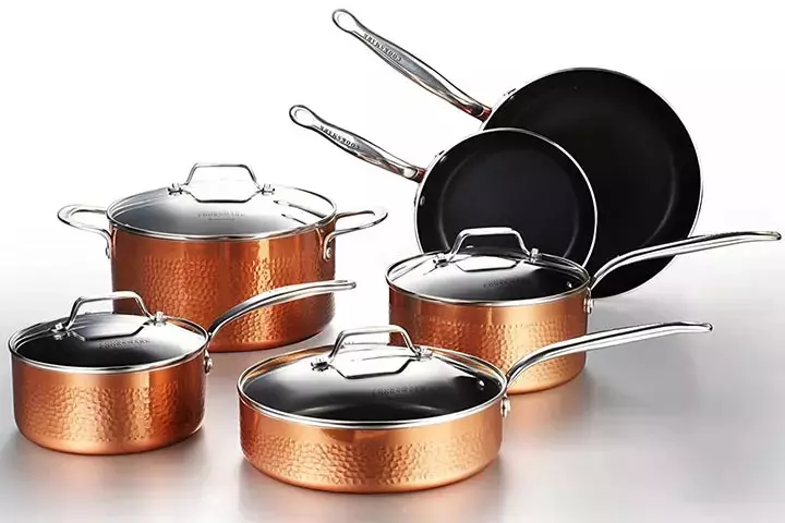 Cooksmark Hammered Copper Cookware Set