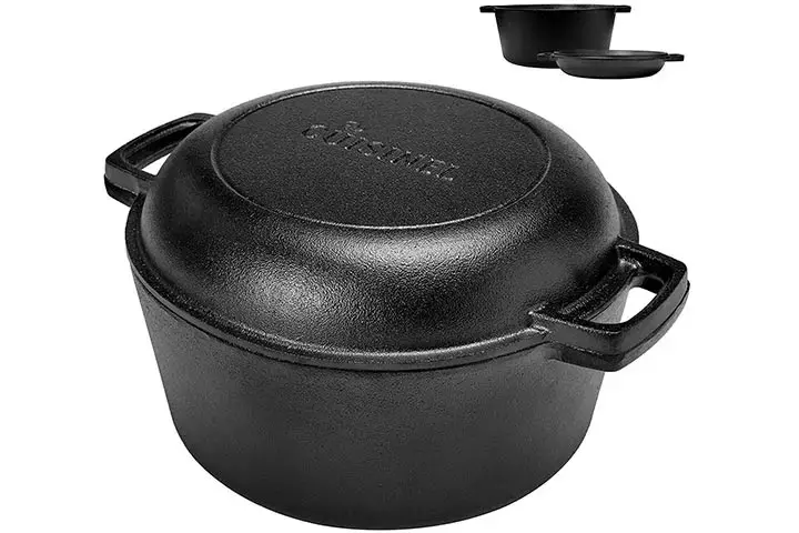 Cuisinel Pre-Seasoned Cast Iron Skillet And Double Dutch Oven