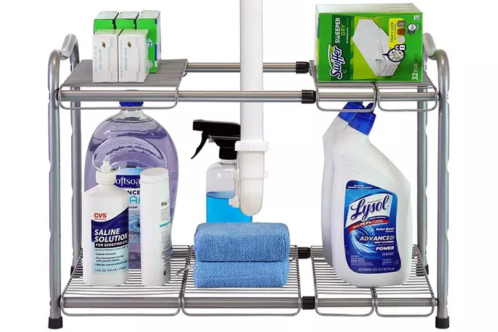 DecoBros Under-Sink 2 Tier Expandable Shelf