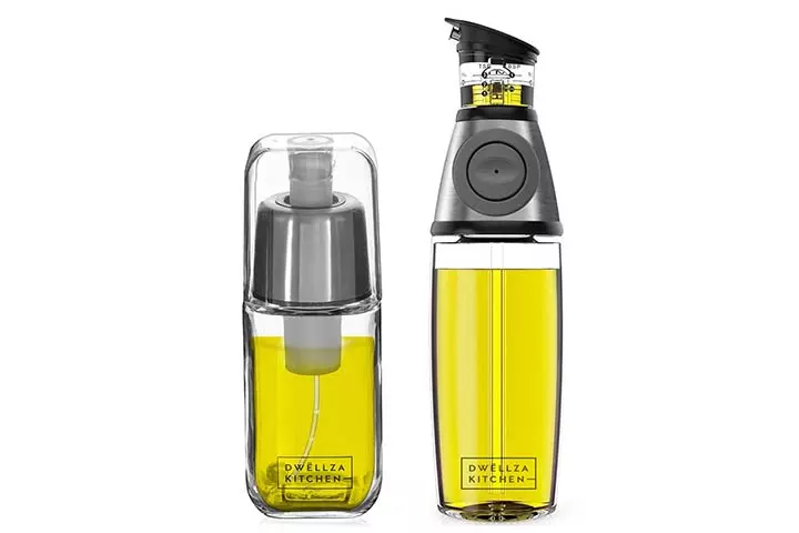 Dwellza Kitchen Olive Oil Dispenser and SprayerMister Set