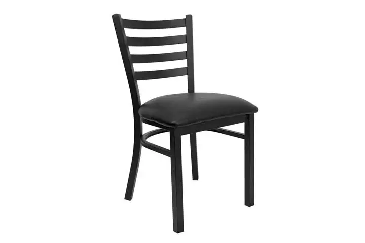 Flash Furniture HERCULES Series Black Ladder Metal Restaurant Chair