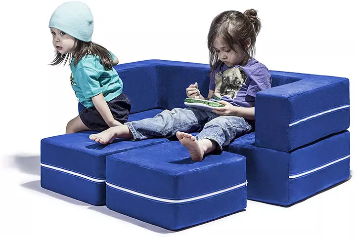 Jaxx Zipline Kids Modular Loveseat & Ottomans