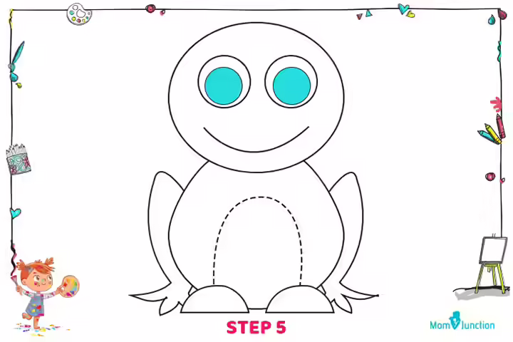 Method 2 step 5 how to draw frog for kids Method 2 step 5 how to draw frog for kids