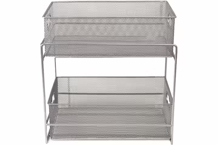 Mind Reader 2 Tier Metal Mesh Storage Baskets
