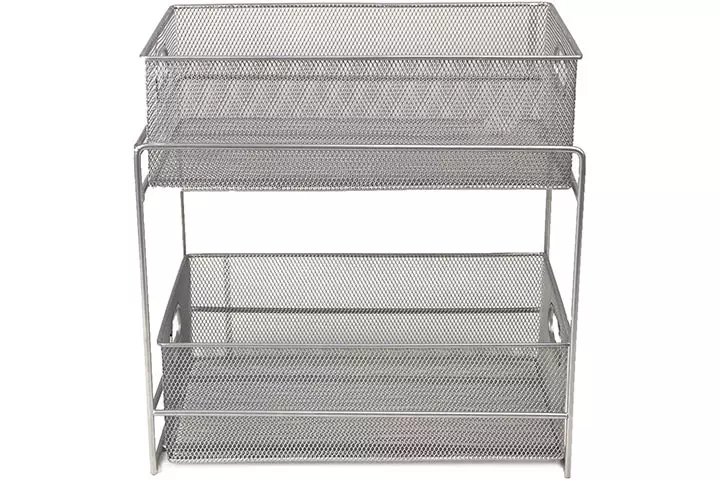 Mind Reader 2 Tier Metal Mesh Storage Baskets