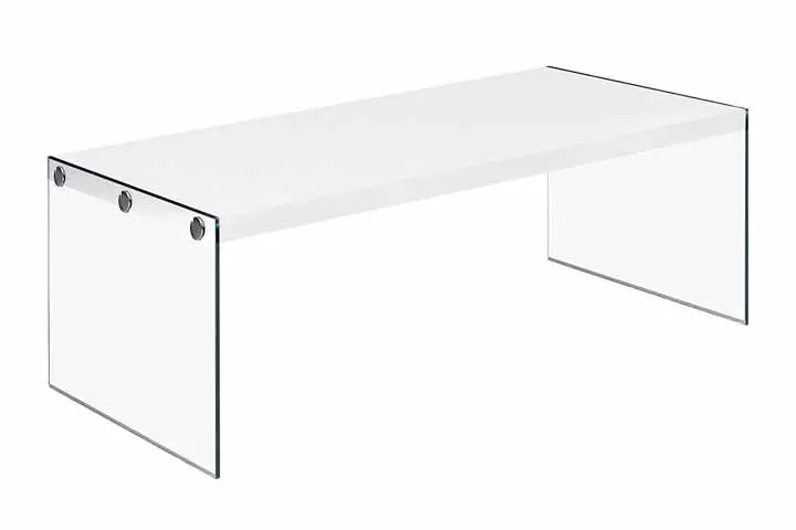 Monarch Specialties Tempered Glass Coffee Table