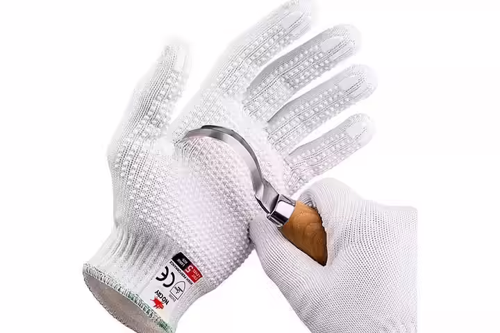 NoCry Cut Resistant Protective Work Gloves with Rubber Grip Dots