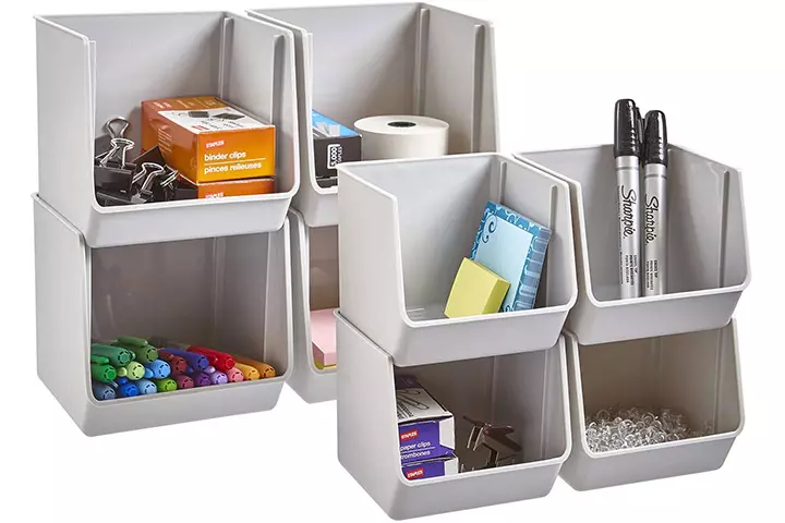 STORi Plastic Stacking Organizer Bins