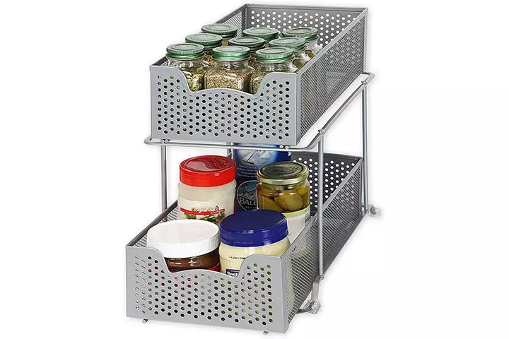 Simple House ware 2 Tier Sliding Cabinet Basket