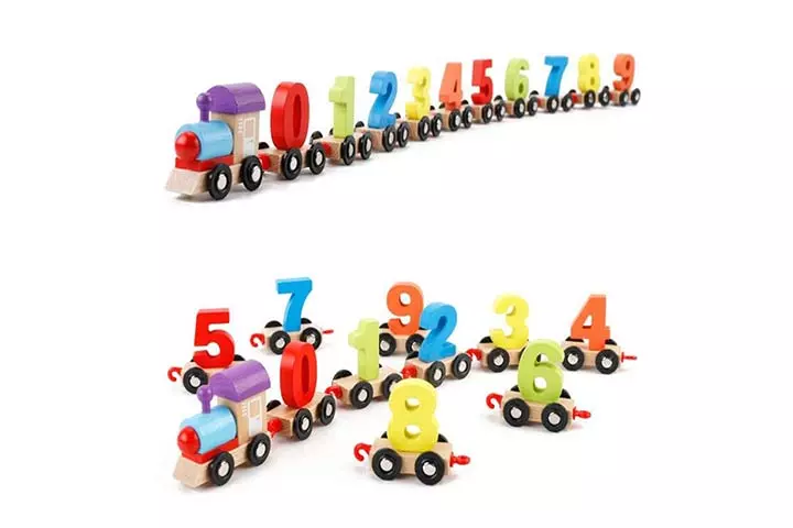  Webby Wooden Educational Number Train Set