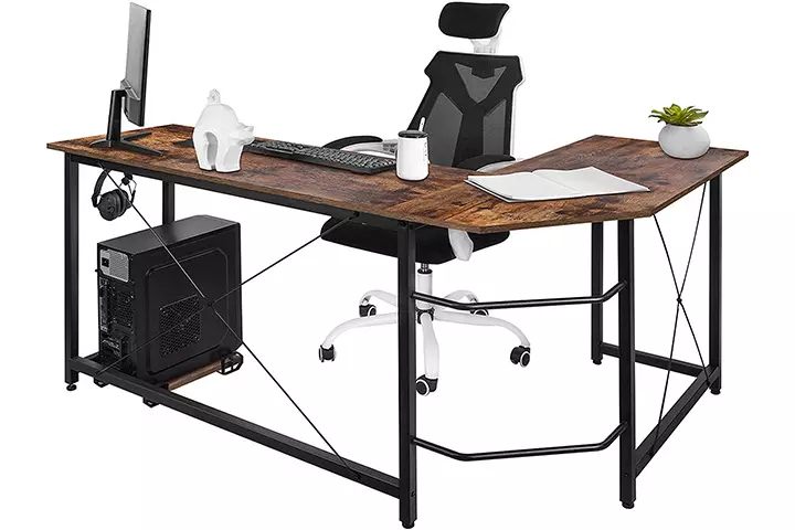 AuAg Modern L-Shaped Home Office Desk