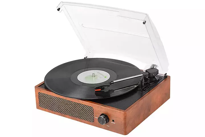 Eyesen Bluetooth Record Player Belt-Driven 3-Speed Turntable