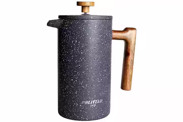 Poliviar-French-Press-Coffee-Maker,-34oz-Coffee-Press-with-Teak-Wood-Handle