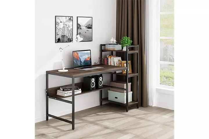 Roguoo Tower Computer Desk With Shelves