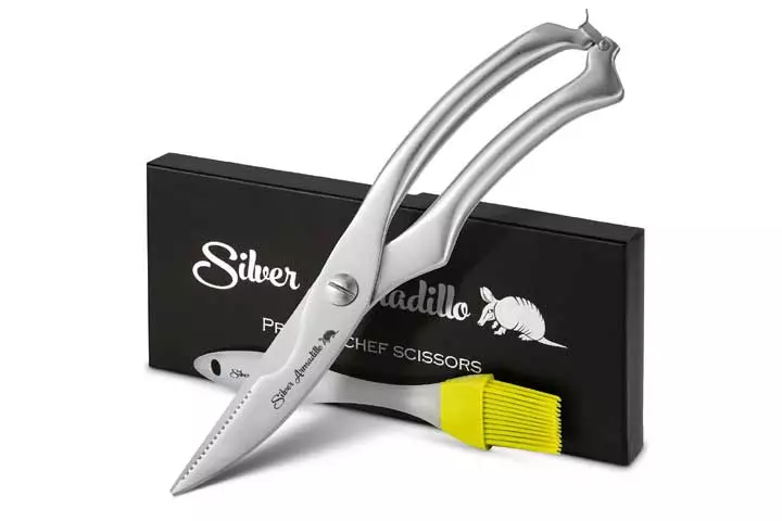 Silver Armadillo Chef Scissors