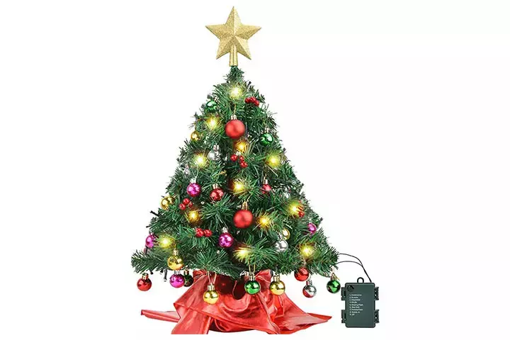 Amagoing Small Artificial Mini Tabletop Christmas Tree