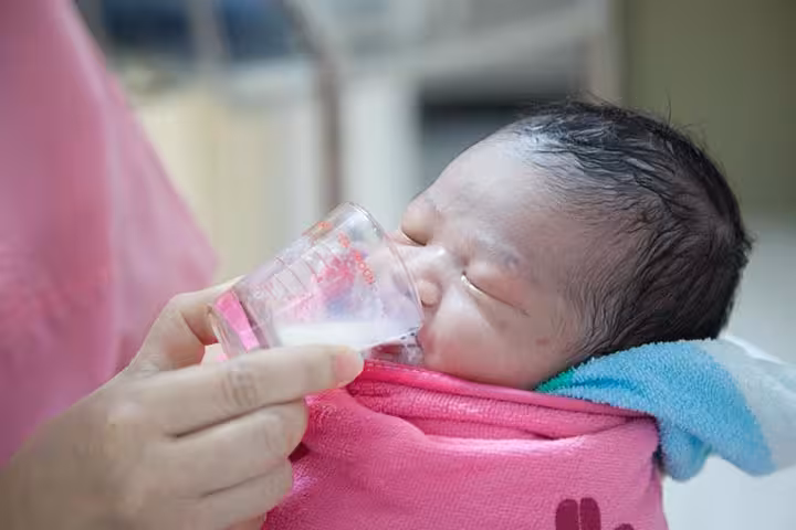 Cup-Feeding A Baby