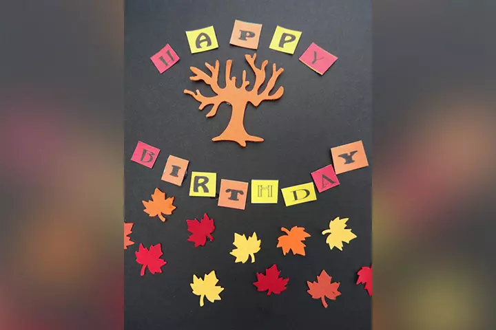 Greeting card with real leaves fall crafts for kids