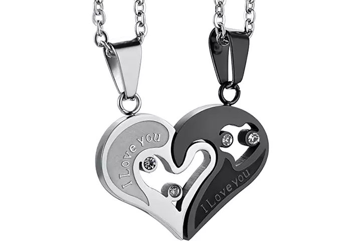 Jstyle Stainless Steel Couple Necklace Pendant