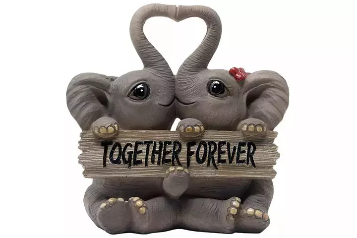 Loving Elephant Couple Figurine