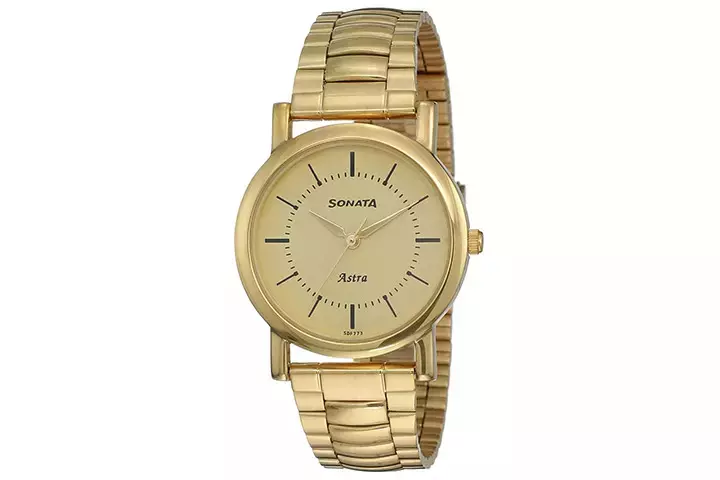 Sonata Analog Champagne Dial Men's Watch