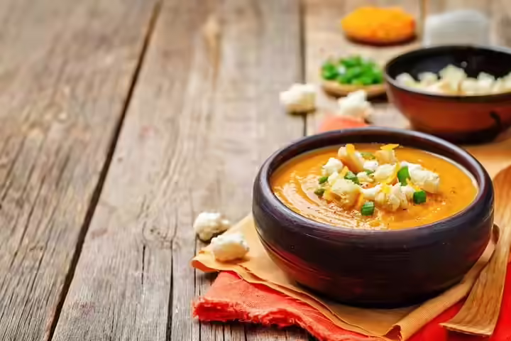 Vegan Cauliflower And Sweet Potato Soup