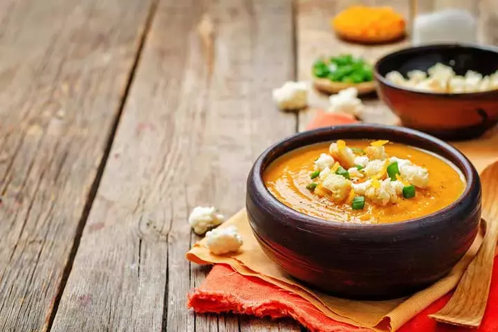 Vegan Cauliflower And Sweet Potato Soup