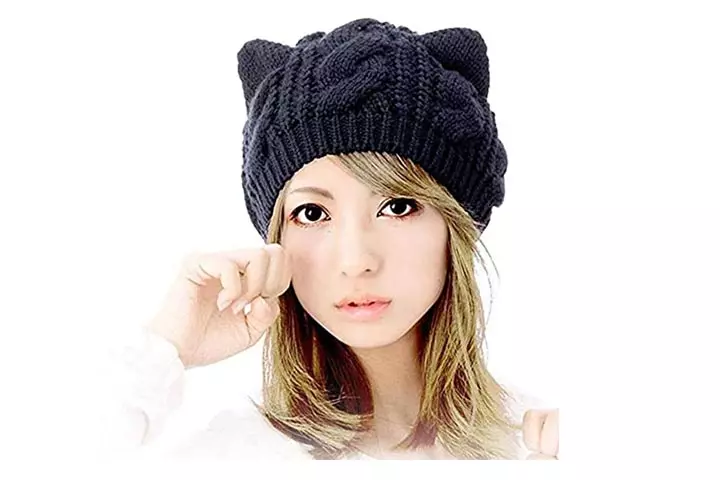 Amberetech Cute Knitted Kitty Ears Hat