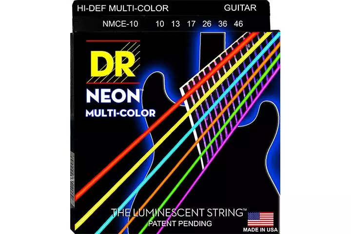 DR Strings Hi-Def Neon Multi-Color Electric Guitar Strings