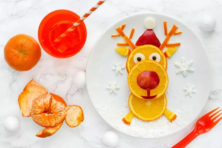 Edible Reindeer From Orange Slices