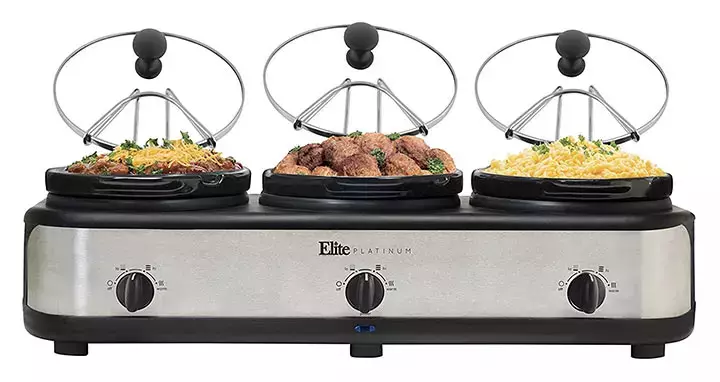 Elite Platinum Maxi-Matic Triple Slow Cooker