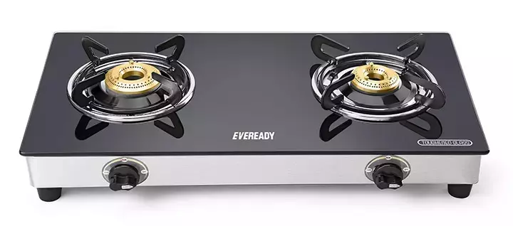 Eveready Glass Top 2 Burner Gas Stove