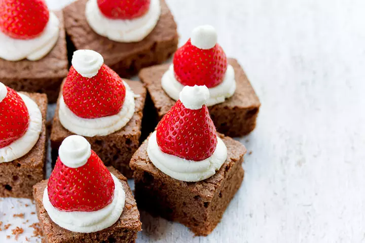 Santa Brownie Bites