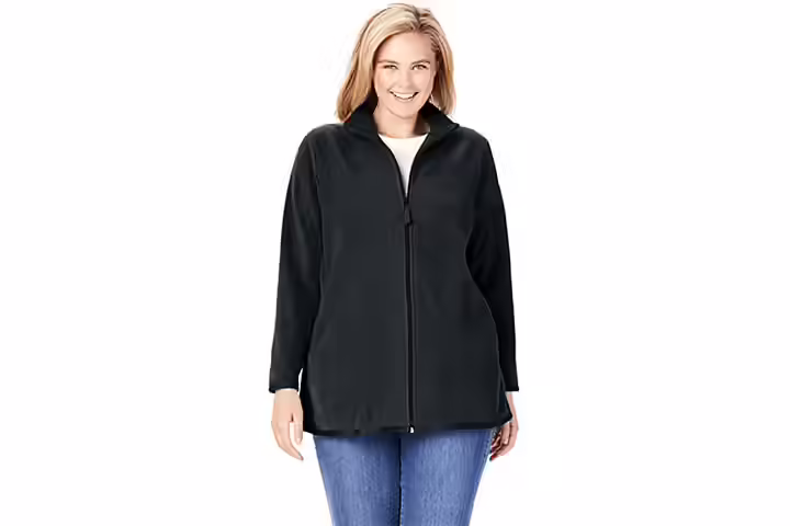 Woman Within Microfleece Jacket Fleece