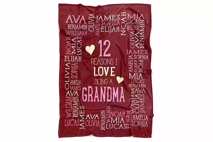 Yeh Gift Personalized Grandma Blanket Throw