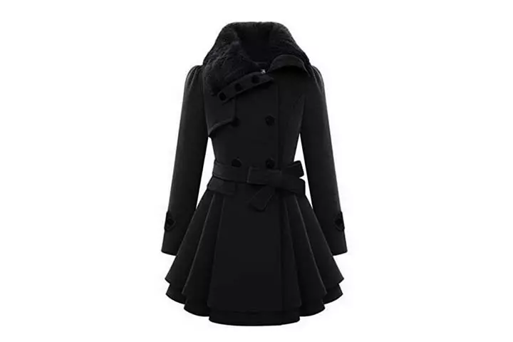 Zeagoo Womens Fashion Faux Thick Wool Trench Coat Jacket