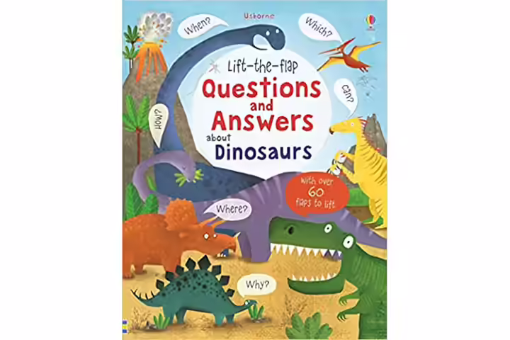 Lift-the-flap questions and answers about dinosaurs by katie daynes, 3-5 years dinosaur books for kids Lift-the-flap questions and answers about dinosaurs by katie daynes, 3-5 years dinosaur books for kids
