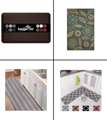 Protect the kitchen floor from many food spills with area rugs and runners. 