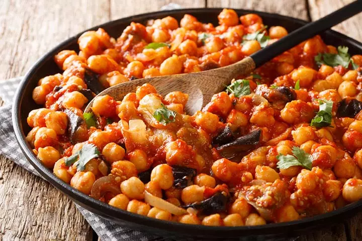 Aubergine And Chickpea Stew, slow cooker recipe for kids